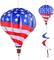 2Pcs Patriotic Hot Air Balloon Wind Spinner-4th of July Hanging Decoration